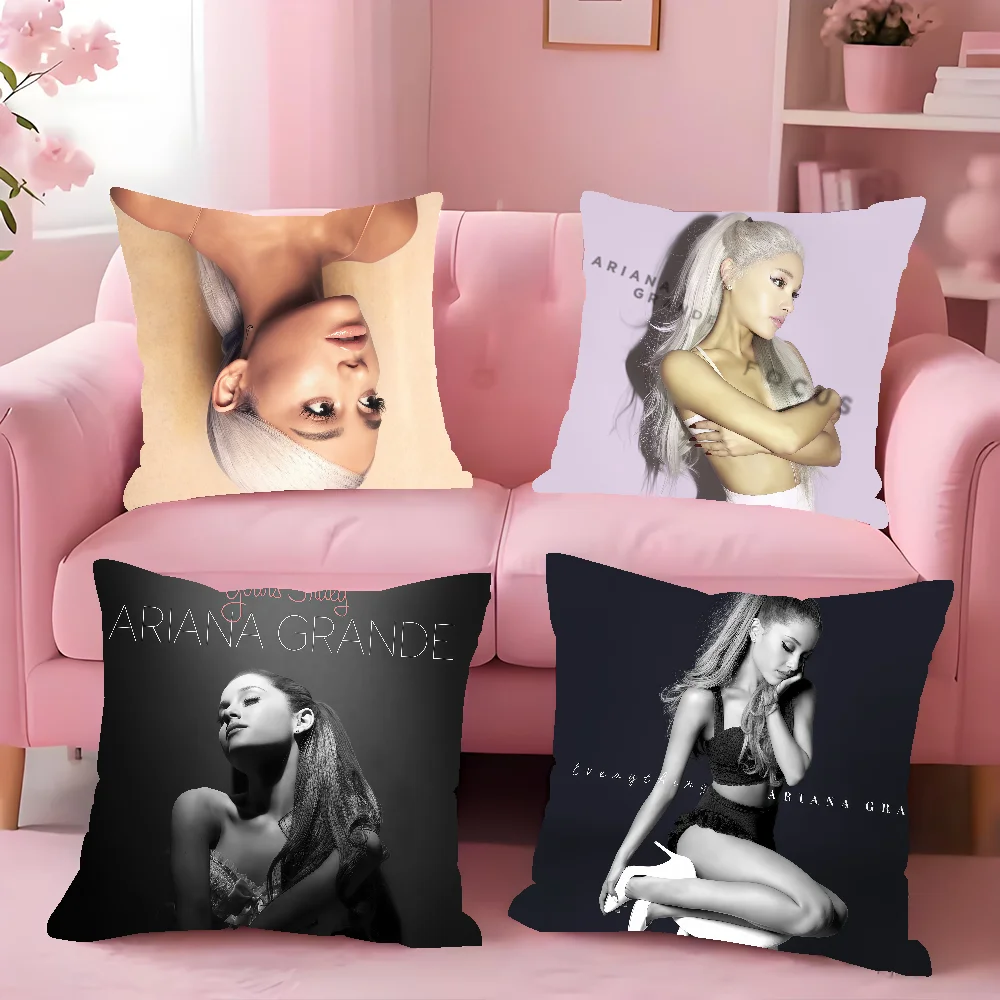 Singer A-Ariana G-Grande Cushion Cover Square Double-Sided Printing Sofa Cushion Cover Pillowcase Bedroom Bedside