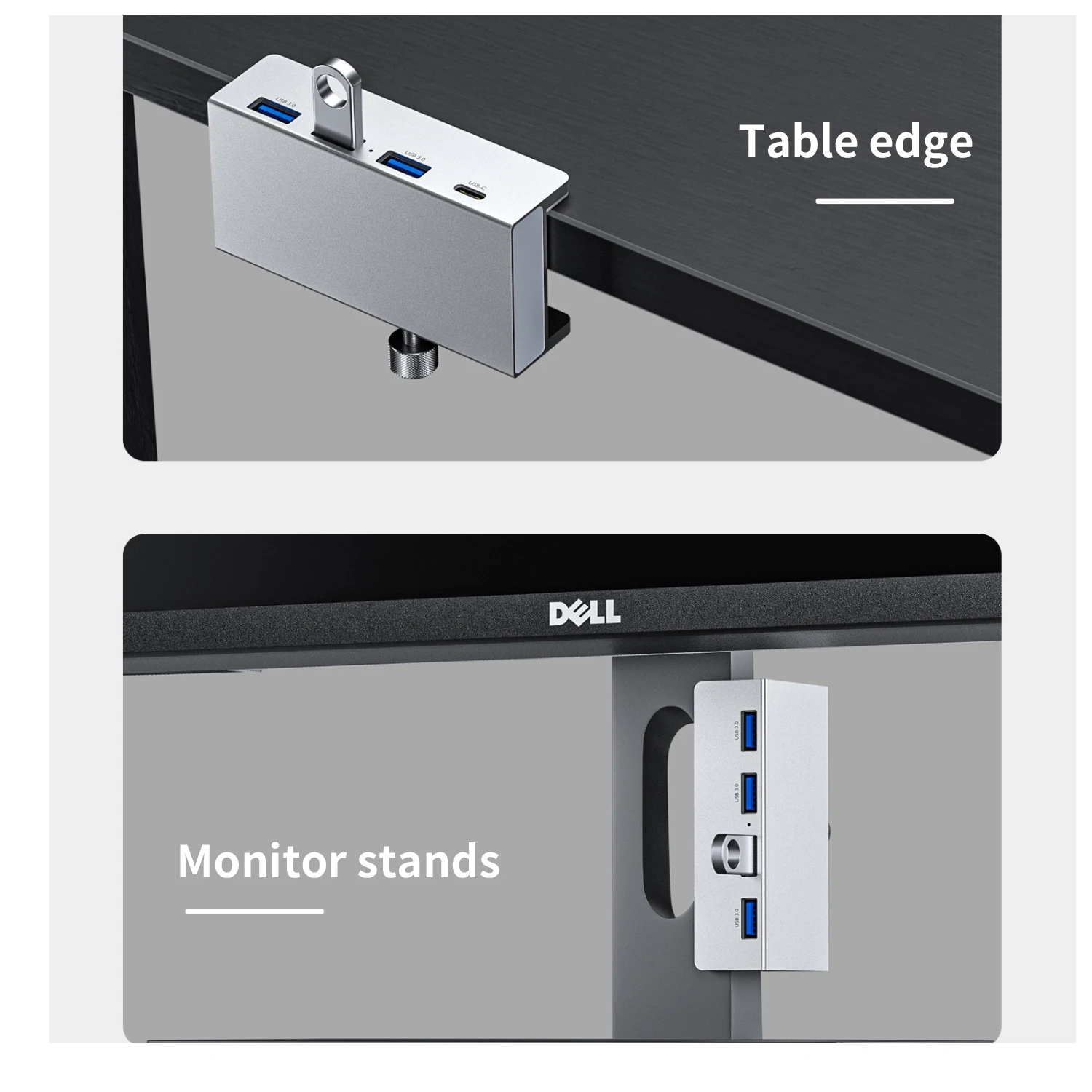 4 Port USB 3.0 HUB with Power Supply USB3.0 Splitter Adapter Clip-type Multi Splitter 5G High Speed Data Transmission for Laptop