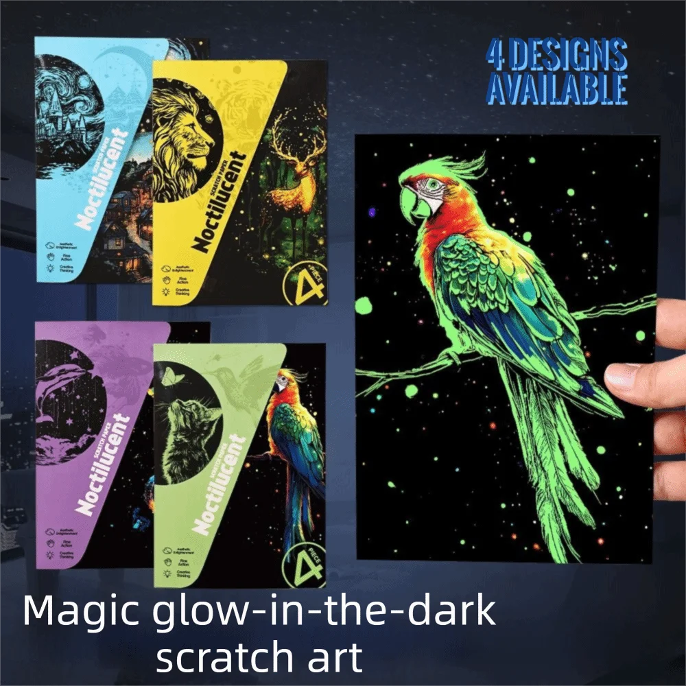 الإبداعية ورقة خدش اللوحة ورقة كيت تأثير مضيئة DIY قوس قزح الفن بطاقات بريدية خدش تصميم مضيئة الفن مجموعة هدية
