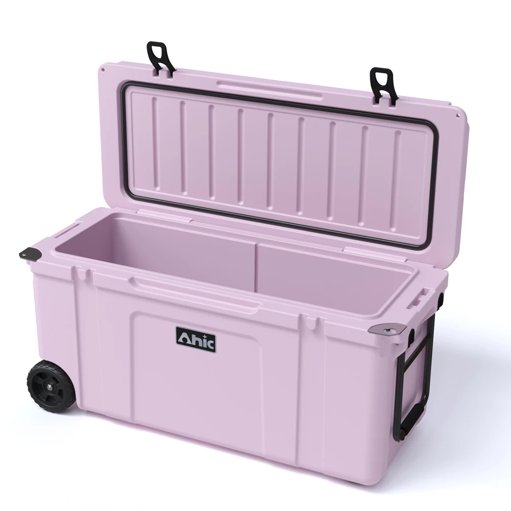 120L Fishing Cooler Rotomolded Wheeled Ice Chest Large Capacity Thermal Storage for Wine Cans Beach Camping Outdoor Box Pro