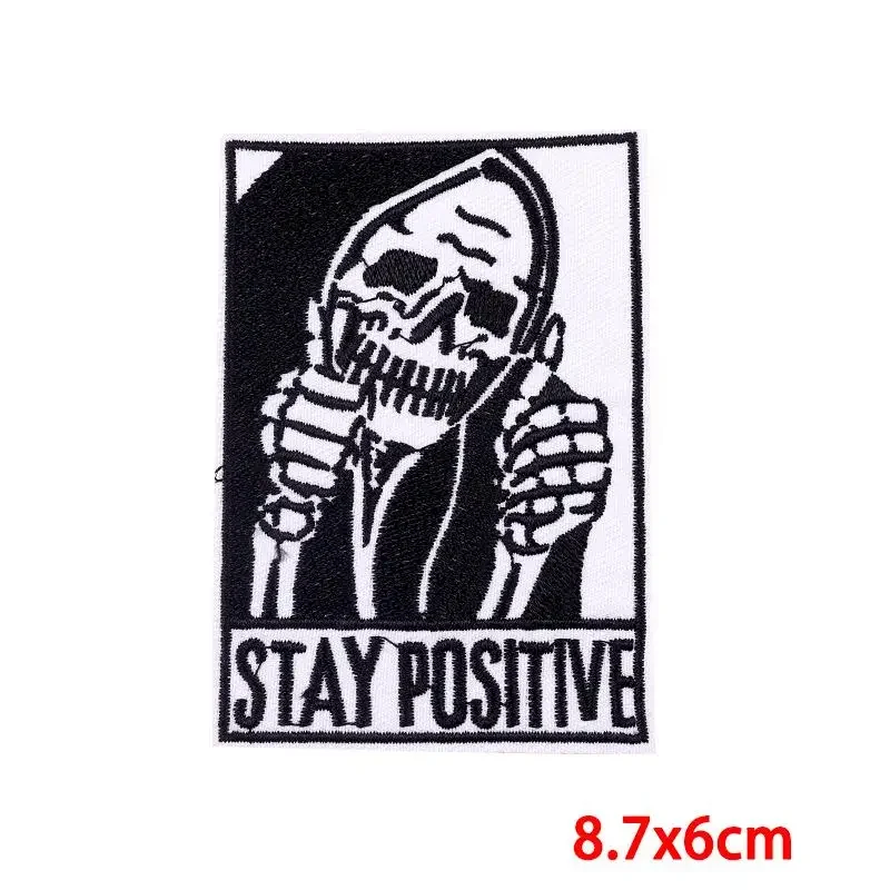 50Pcs Bulk Embroidered Patch Iron On Patches for Clothing Skeleton Clothes Stickers Sewing Thermal Adhesive Applique Fusible