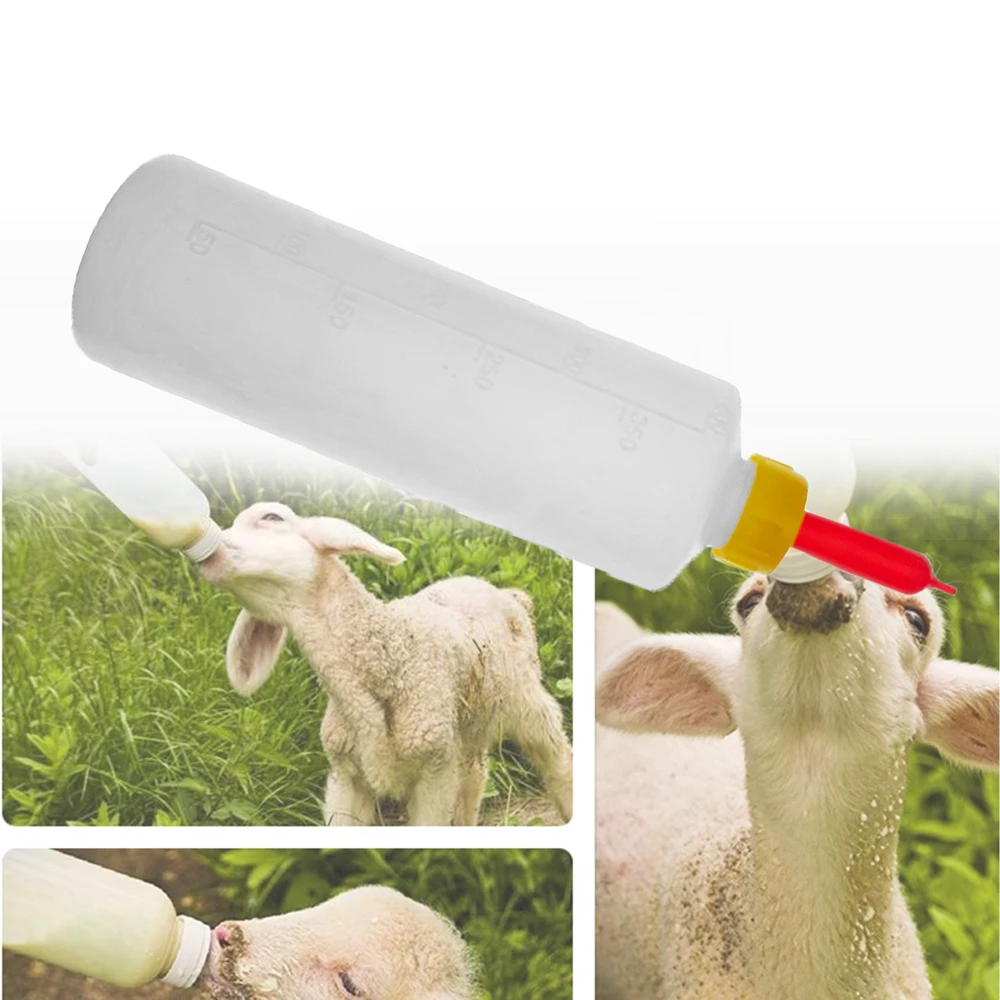 400ml Sheep Goat Pig Dog Lamb Plastic Milking Bottle Graduation Nipple Drinker Suckling Nursing Weaning Animals Small Animals