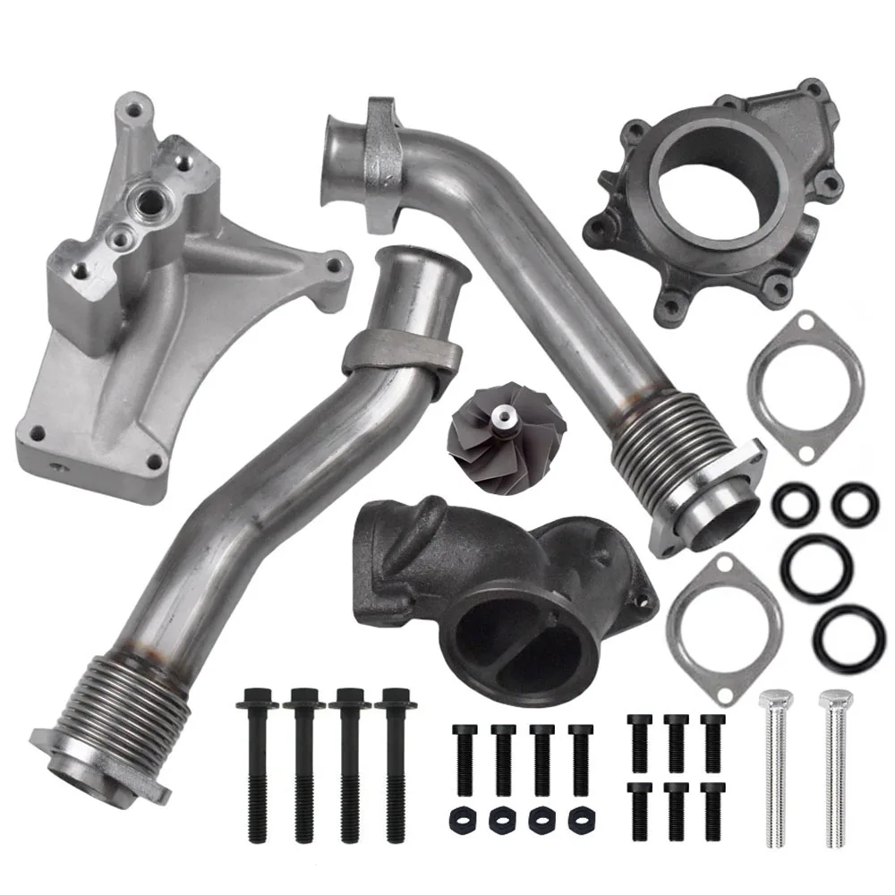 Turbo Pedestal Kit with EBP Valve Up Pipes & Wheel for Ford 7.3L 1999.5-2003 Powerstroke Diesel