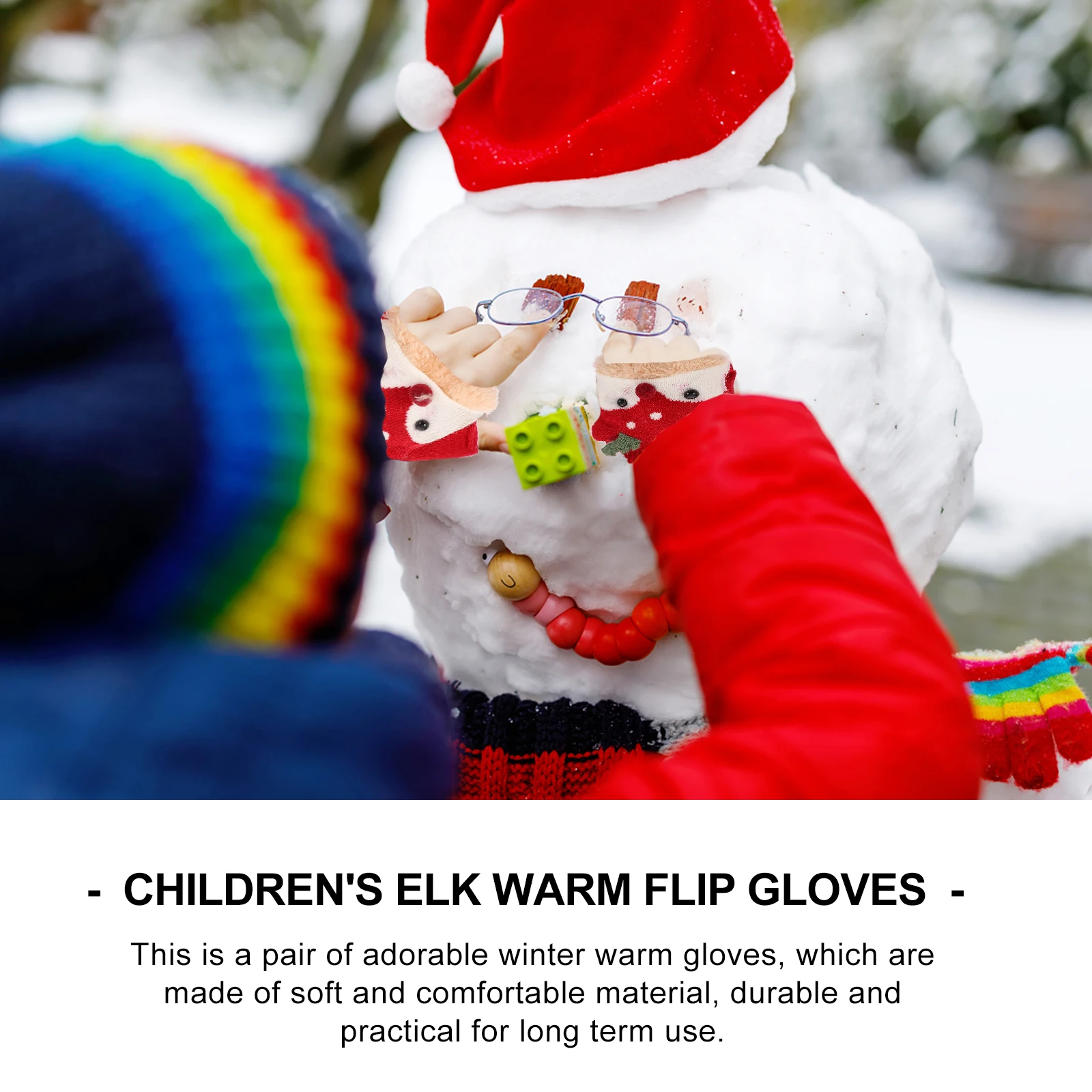 

Winter Kids Gloves Warm Breathable Durable Children Mittens Half finger Woolen Yarn Toddler Protect Cold Weather