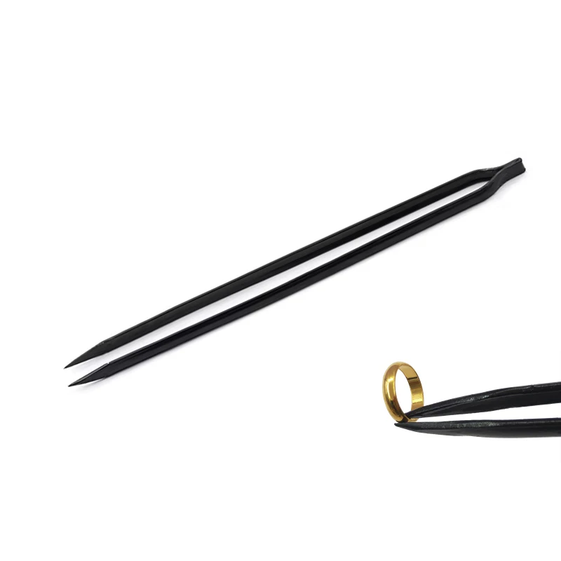 14 inch Straight Welding Tweezers Black Iron Extra Large 35cm Heat Resistance Soldering Tong Gold Silver Jewelry Holding Tool