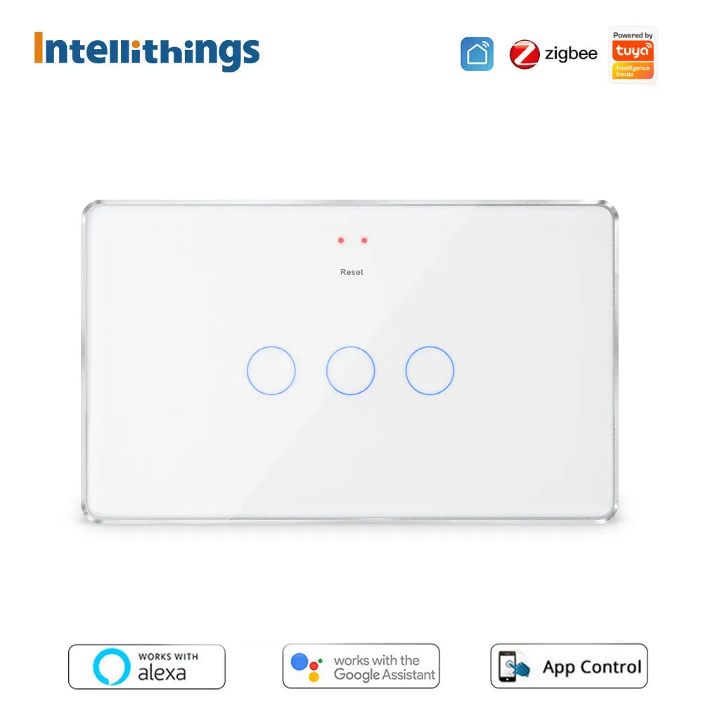 Built-in Zigbee Wireless Gateway Tuya Smart Wall Light Switch Touch Panel 1 2 3 Gang Interruptor Alexa Google Home Voice Control