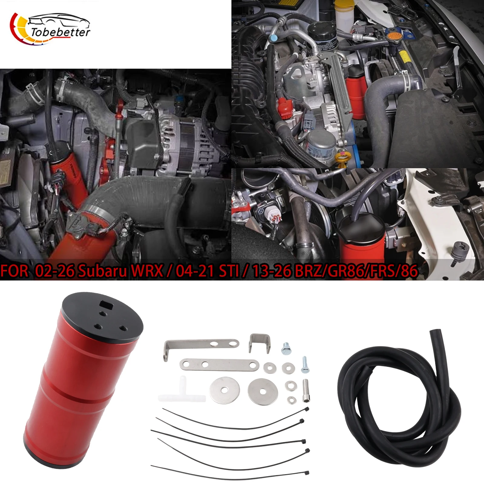 COOLING tuning FOR 02-26 Subaru WRX / 04-21 STI / 13-26 BRZ/GR86/FRS/86 Coolant Overflow Tank PERASM-ENG-505RD