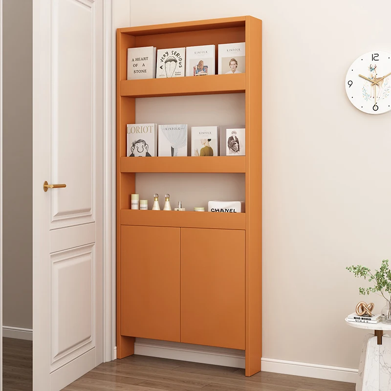 Modern simple bookcase, living room, home floor-to-ceiling foyer, wall storage, storage, bookshelf, integrated door and back cab