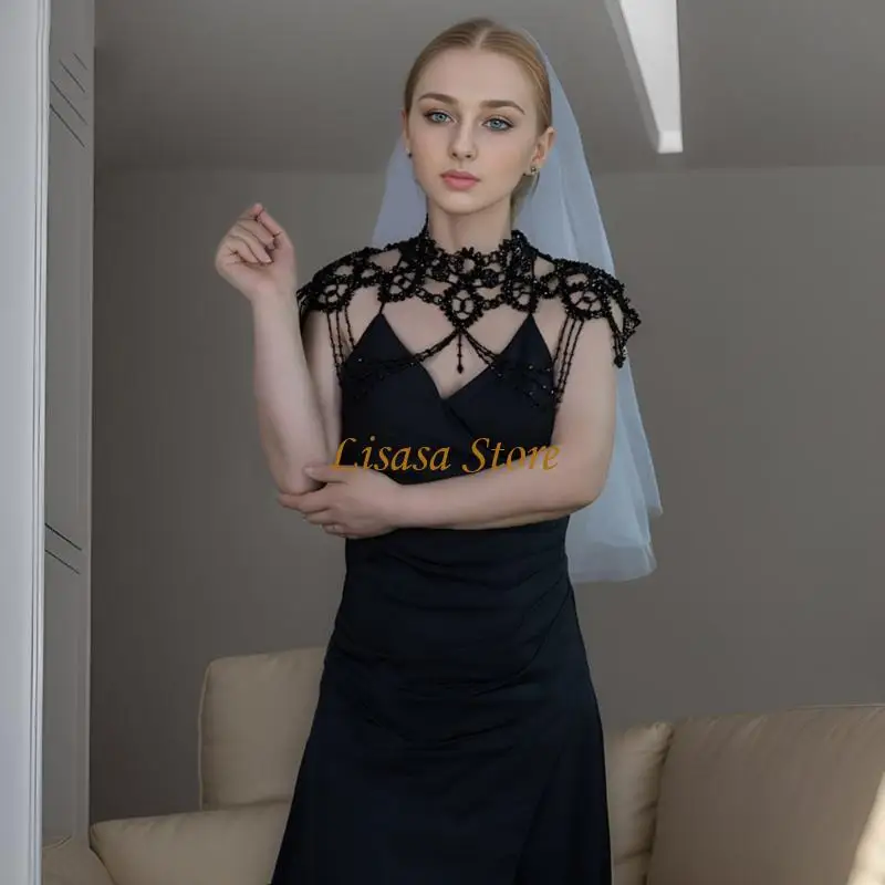 

M6CC Wearable Shoulder Chain Necklace Mulyi Layer Body Accessory for Evening Parties And Weddings Fashion Women Jewelry
