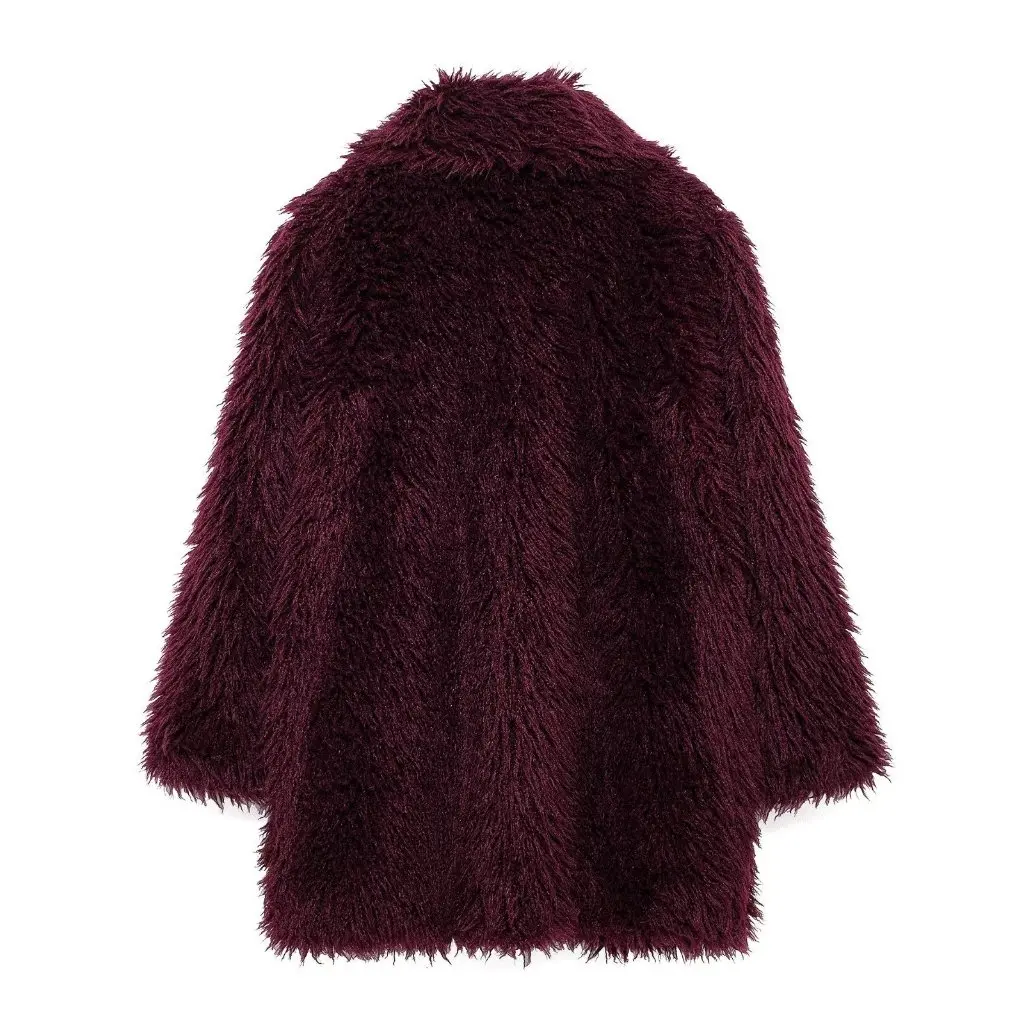 

Winter Fashion Women's Mid-Length Faux Fur Effect Coat Wear D61963