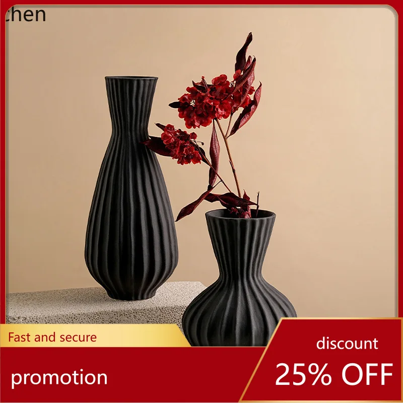 

CZ ceramic vase with frosted texture, suitable for hydroponic and dry flower arrangements, creative home decoration ornament
