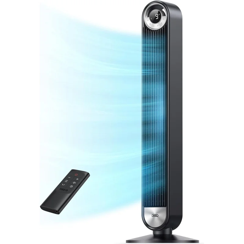 

Tower Bedroom, Upgrated DC 9 Speeds Utral-Quiet Floor Fan, 90° Oscillating Fans For Indoors With 26Ft/S Velocity, 1