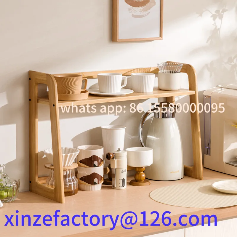 

Customizable Multilayer Multifunctional Cup Holder Space Saving Wooden Kitchen Storage Rack