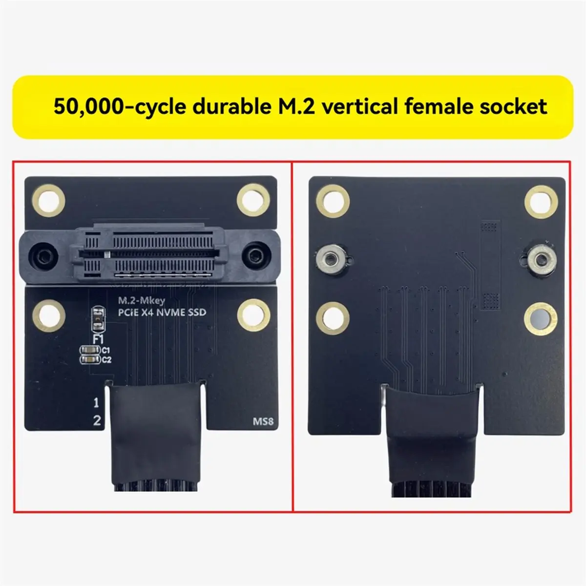 

Высокоскоростной удлинительный кабель goodidea M.2 M-EKY PCIe 4.0 для SSD M.2 NVMe, с посеребренными проводами, для вертикального разъема M.2, 30 см
