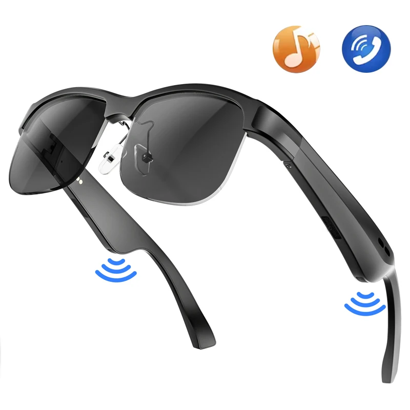 

Умные солнцезащитные очки с Bluetooth-звонком, спортивные музыкальные анти-синие поляризационные линзы UV400, встроенный голосовой помощник, мужские и женские очки