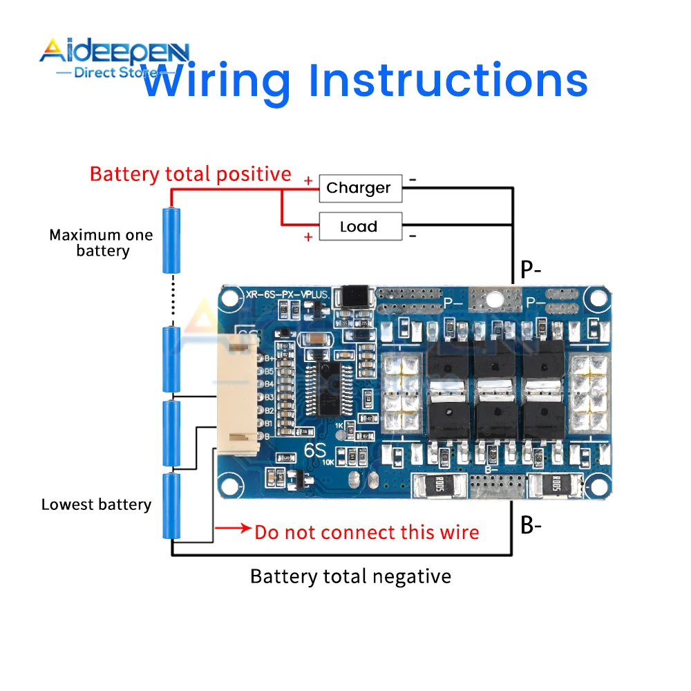 LiFePo4 Battery BMS 6S 22.2V 15/20/25A Balanced Charge Board Equalizer With NTC Temperature Protection Common Port For Escooter