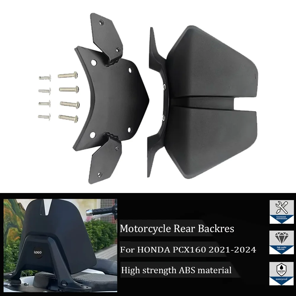 

For HONDA PCX160 2021-2024 Aluminum Alloy Motorcycle Rear Backrest Luggage Rack Passenger Seat Back