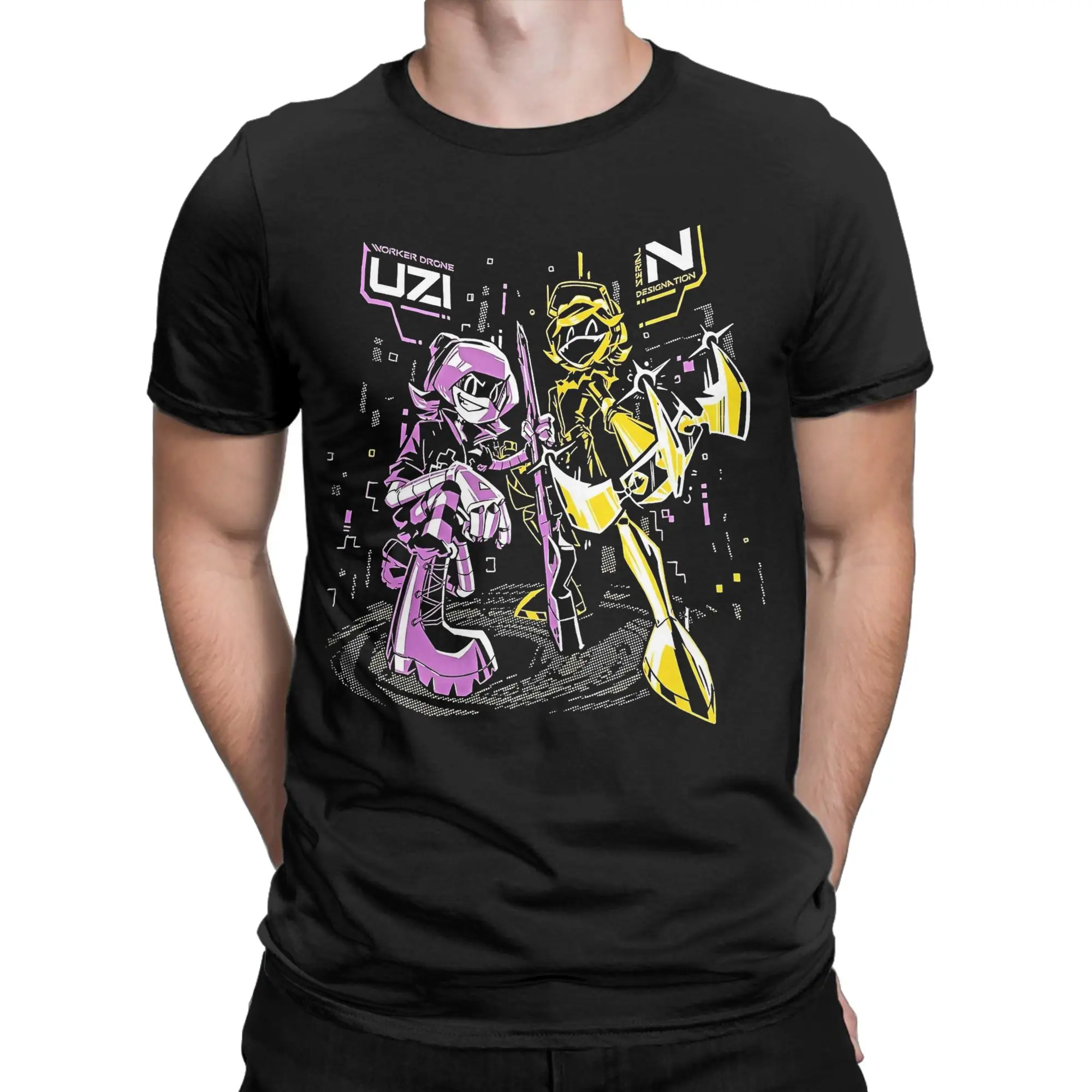 Men's Murders Drones N and Uzi T Shirts  Pure Cotton Clothing Funny Short Sleeve Round Collar Tee Shirt Birthday Present T-Shirt