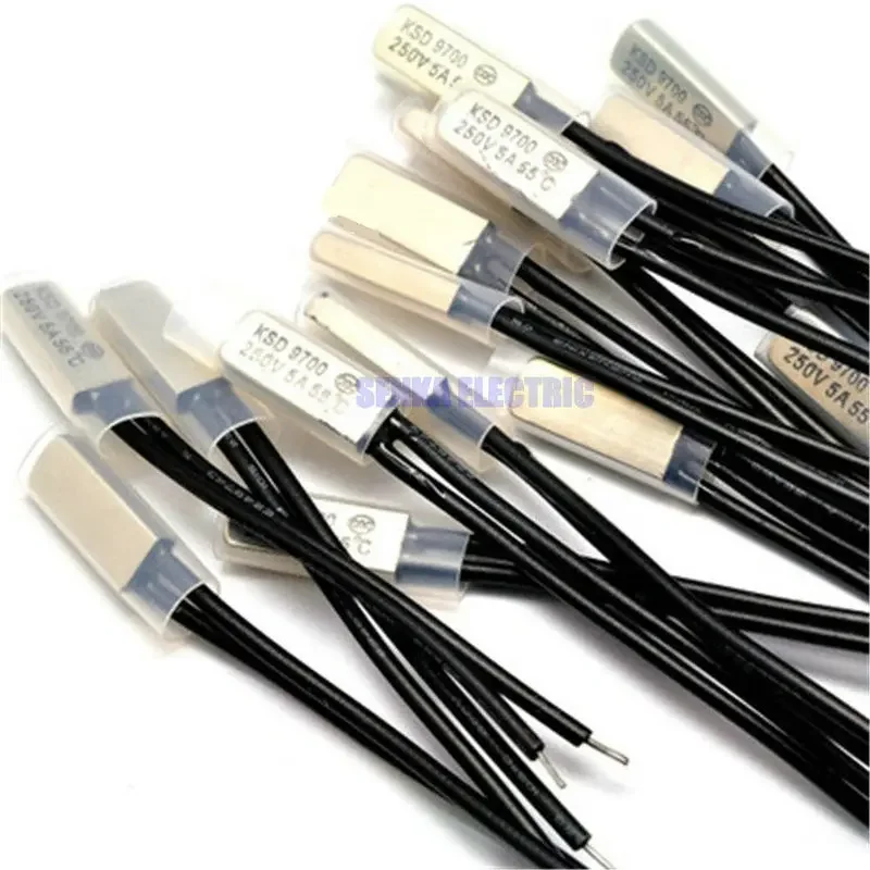 

10pcs Bimetal Temperature Switch Metal Case NC Normal Closed 250V 5A 15-150C Celsius Thermostat Fuse Thermal Protector