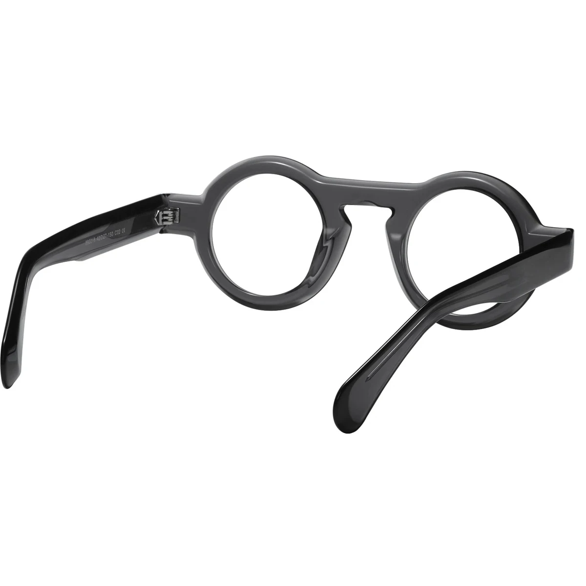 FYTOO Unisex Retro Fashion Gray Round Acetate Glasses, Face-Flattering, Ideal for Daily Outfits, Great Holiday/Birthday Surprise