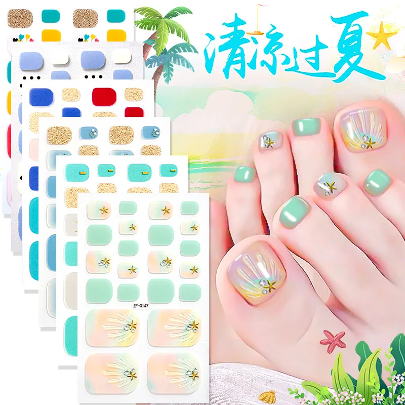 

Top Nail Summer Shell 3D Drill Top Nail Top Nail Sticker Three-dimensional Colored Diamond Cute Girl White Waterproof Toe nailds