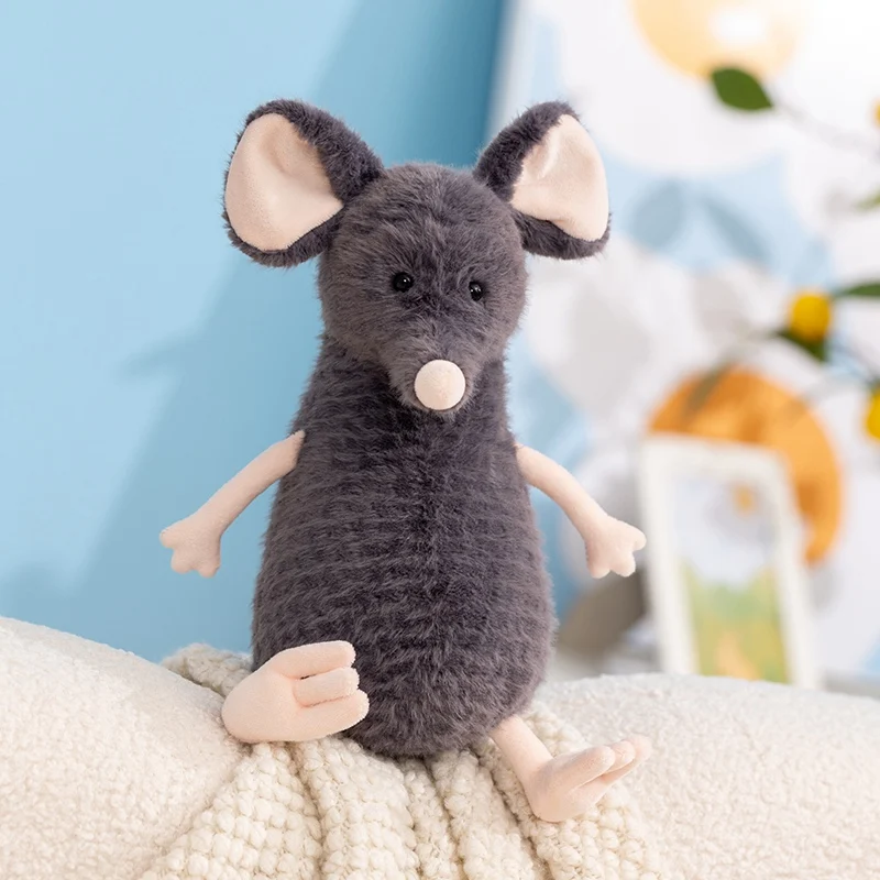 25cm Cute Cartoon Sad Mouse Plush Toy-Hat&Glasses Wearing Western Cowboy Mouse Birthday Gift for Kids Teens Animal Lovers Decor