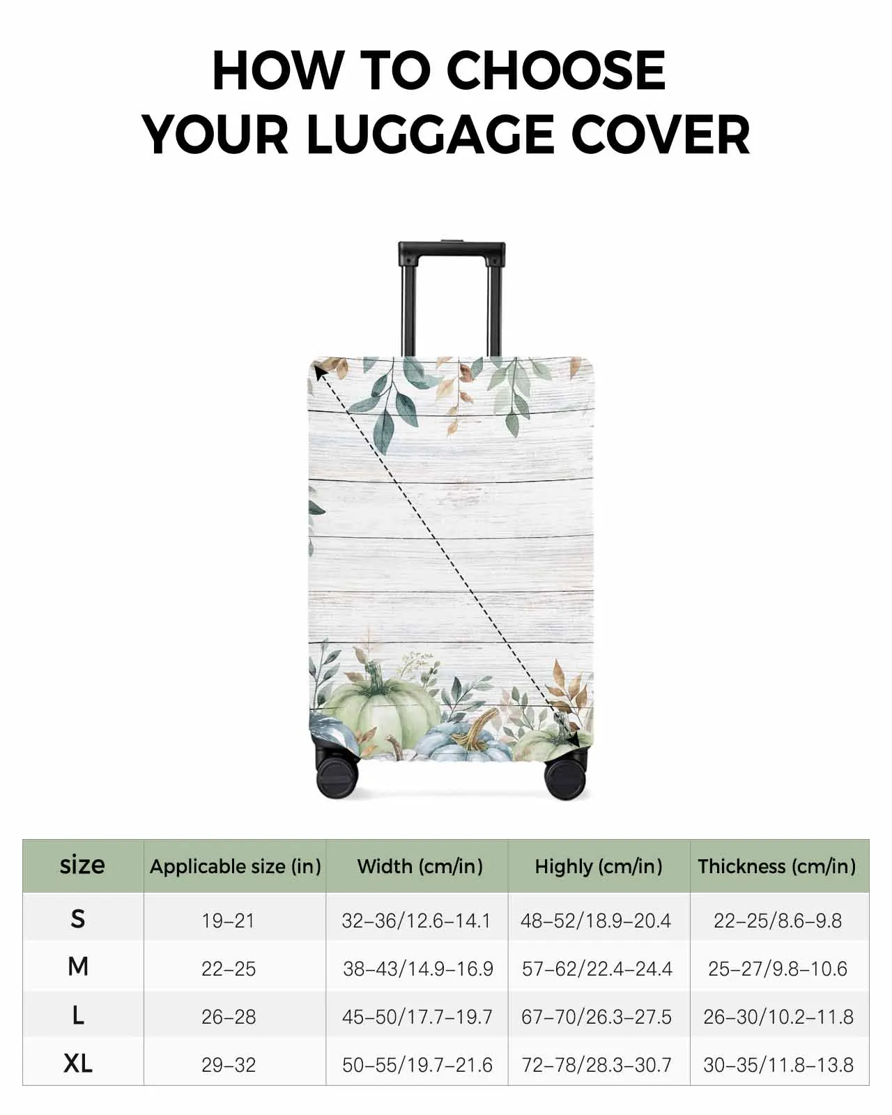 Thanksgiving Autumn Leaves Stretch Suitcase Protector Baggage Dust Case Cover For 18-32 Inch Travel