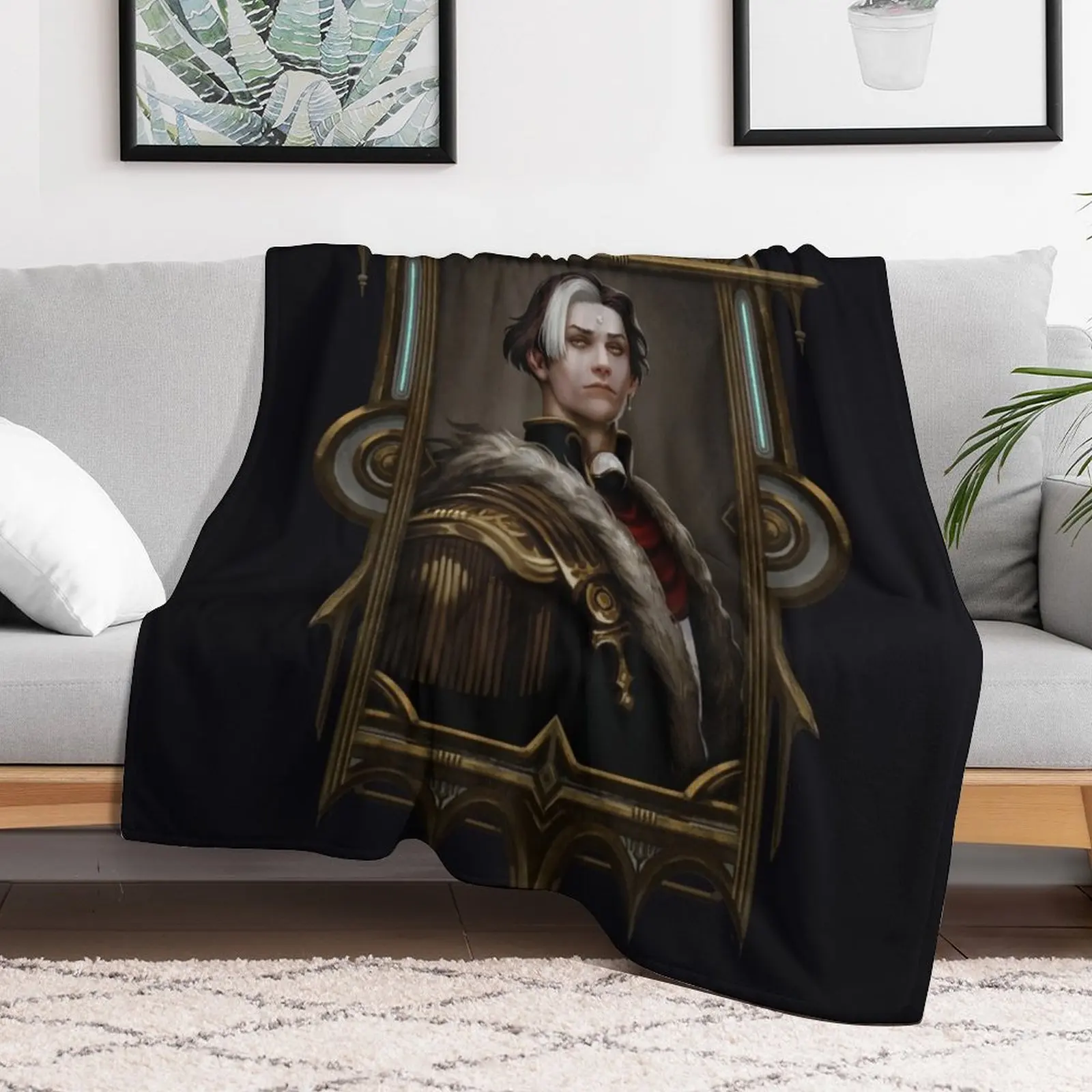 Solus zos Galvus framed portrait Throw Blanket Vintage Weighted Blankets