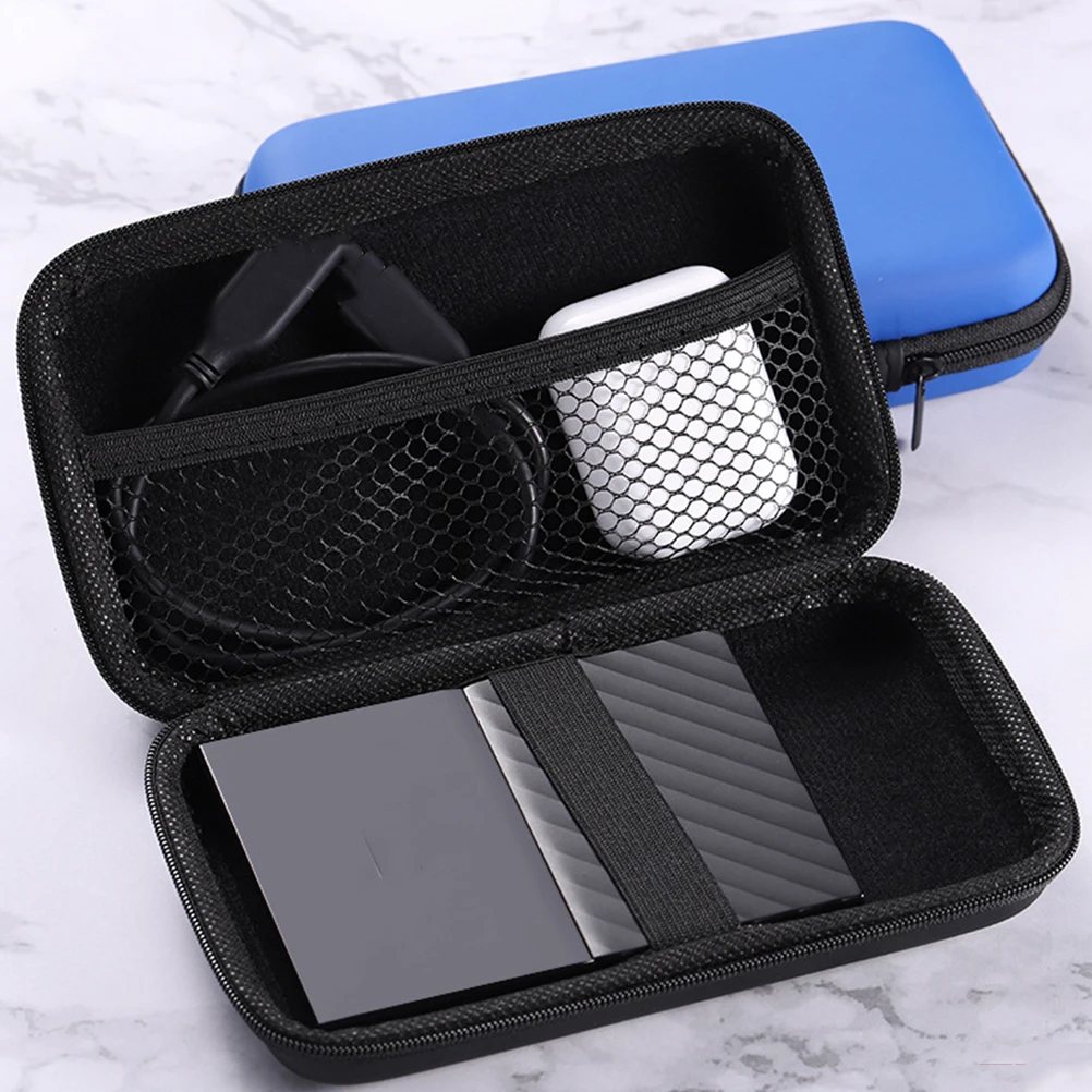 

Premium EVA Hard Disk Drive Storage Bag Compact Organizer for Earphones and Cables with Multi-Sectional Design