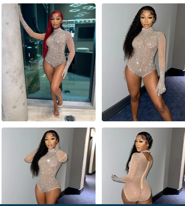 Rayla Full Glove Bodysuit Luxury Show Birthday party stage outfit