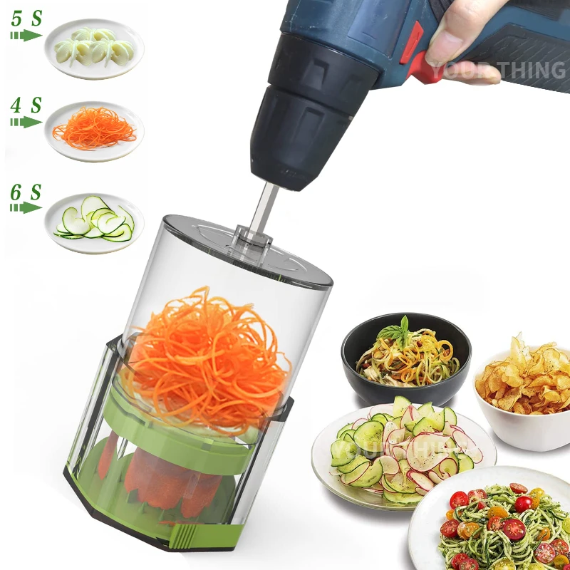 3-Blade Multifunctional Vegetable Cutter Potato Slicer Carrot Grater Vegetable Chopper for Electric Drill Kitchen Accessories