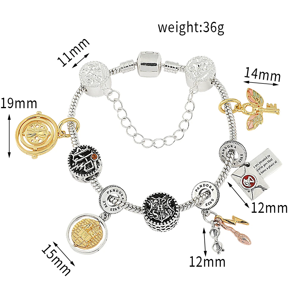 A new product cute movie magic fashion DIY beaded Panjia bracelet zinc alloy dripping oil jewelry