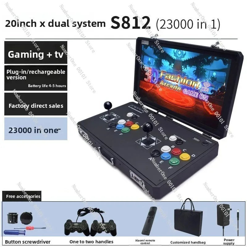 Portable Retro Arcade Game Console, Dual Joystick Controller Fighting Machine with Built-in Games & TV Output, Handheld Toy view 5