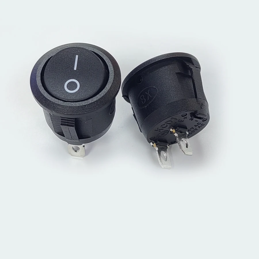 20PCS/Lot Round Rocker Boat Switch 2Pin 2P 2 Position 6A/250V Red/Black/White 20mm