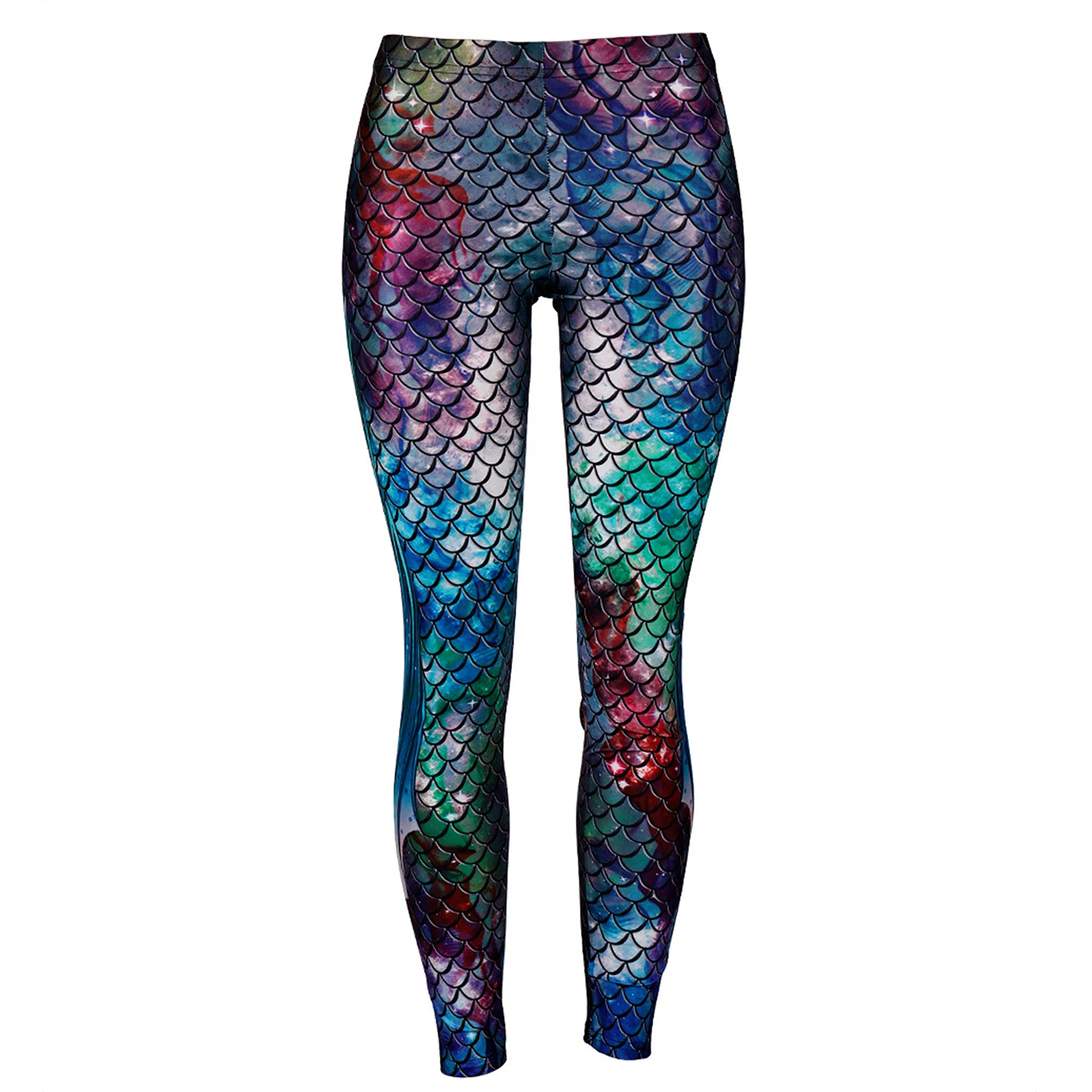 Leggings for Women Fitness Sport Mermaid Printed Fish Scales Shiny Leggings Workout Elasticity  Women Trouser Sexy Stretch Pants