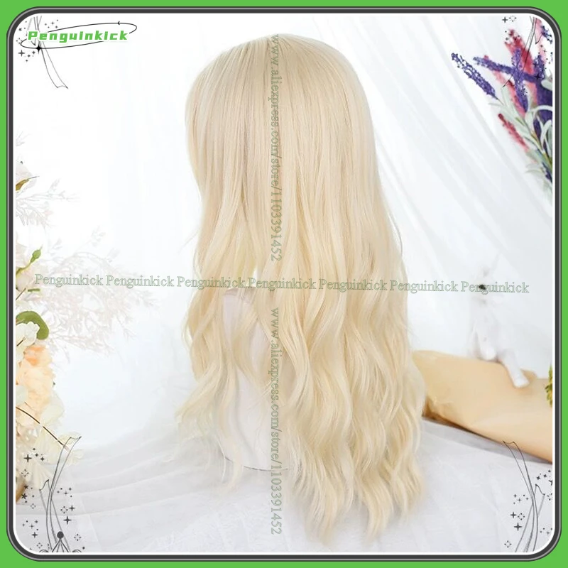 65-70cm Long Wavy Synthetic Wig Lolita Party JK Students Chic Girls Brown Grey Water Wave Heat Resistant Hair Bangs Scalp