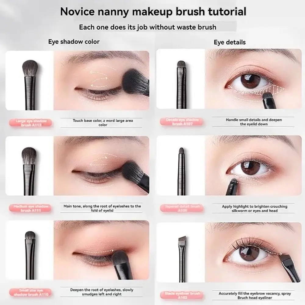 10 Teile/satz Auge Detail Pinsel Lidschatten Pinsel Weichen Borsten Kleine Eyeliner Pinsel Augen Make-Up Wisch Make-Up Pinsel