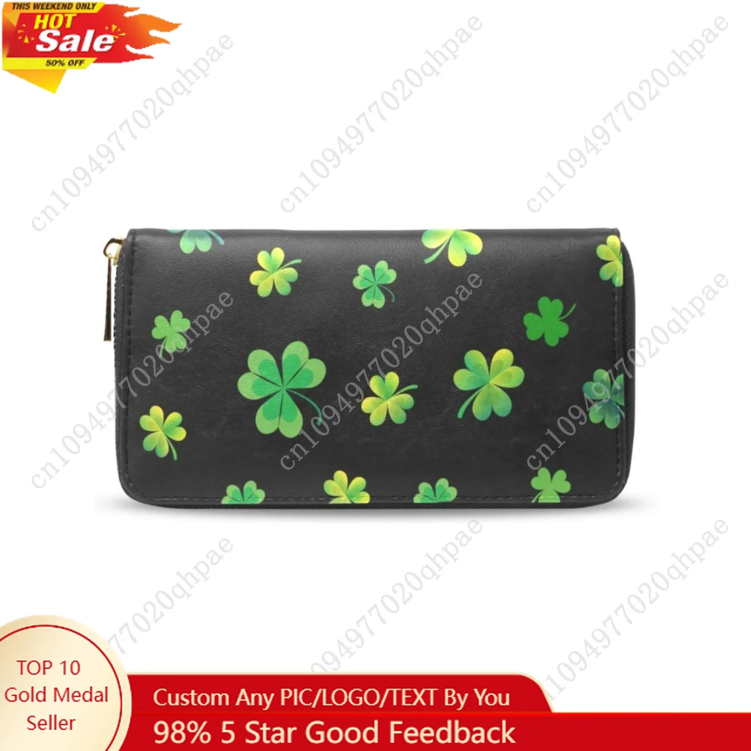 

Womens Wallet PU Leather Long Purse Credit Card Clutch with Zipper Coin Purse