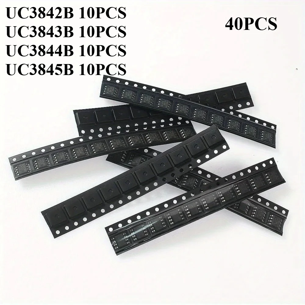 40-teiliges integriertes Schaltkreise-Kit SOP-Sortiment für elektronische Komponenten, integrierte Schaltkreise UC3842B UC3843B UC3844B UC3845B pro 10 Stück