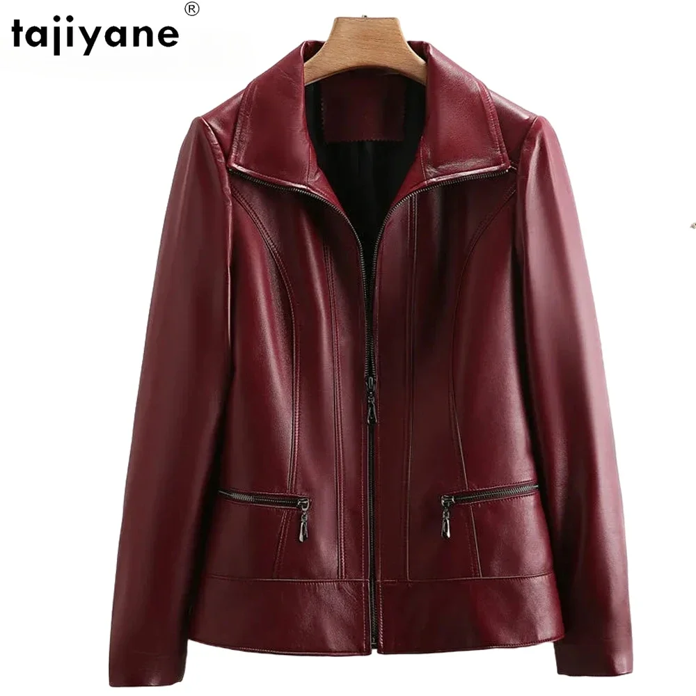 Tajiyane Women Genuine Leather Turn Down Collar Jacket 23 Autumn New 100% Real Sheepskin Jaqueta De Couro Feminina Fashion Wear