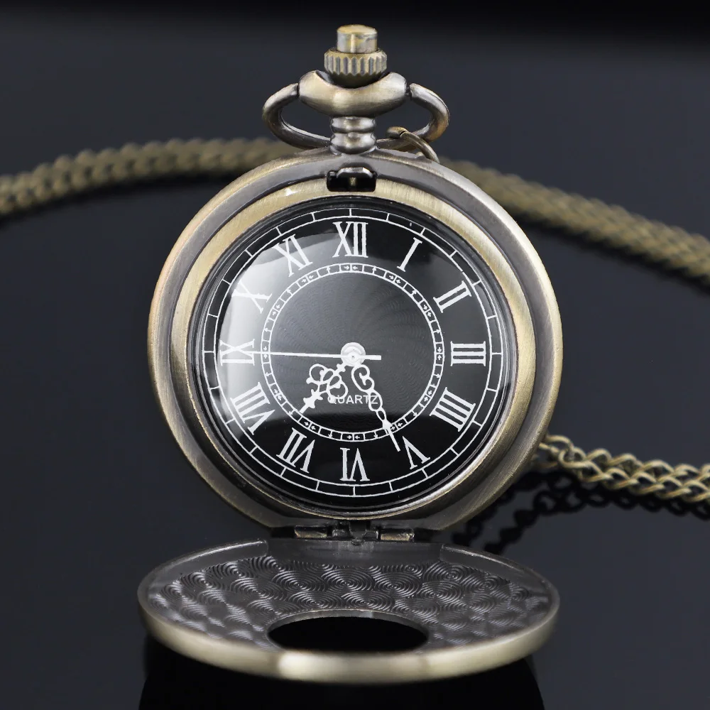 Винтажные карманные часы с римскими цифрами, кварцевые карманные часы для женщин и мужчин с цепочкой, подарки на Рождество и выпускной, день рождения