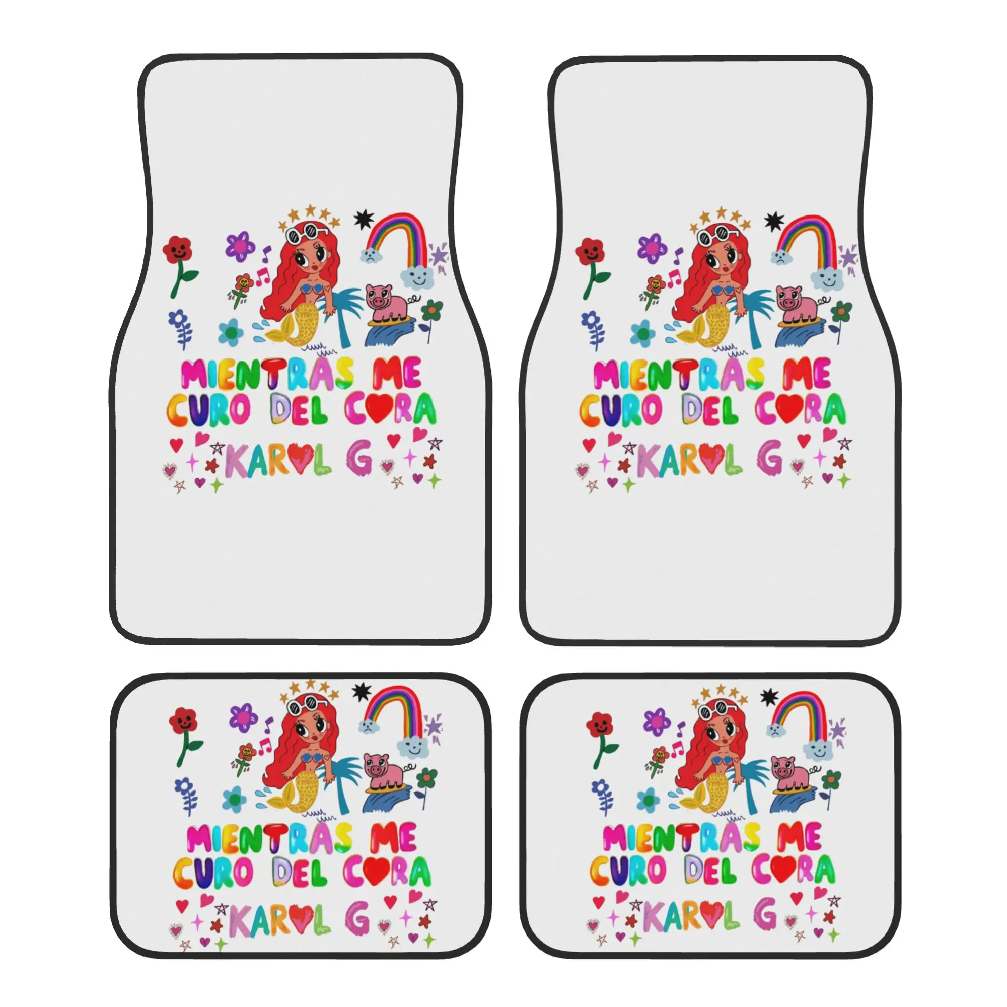 

Crystal Velvet Car Floor Mats 4 Pcs Non-Slip Carpets Rugs Manana Sera Bonito Karol G Universal Car Front Rear Carpets Foot Mats