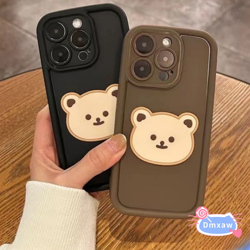 For Samsung Galaxy A03S A02S A04E M13 M04 F04 A05S A10S A11 M11 Phone Case Cute Little White Bear Head Shockproof Silicone Cover