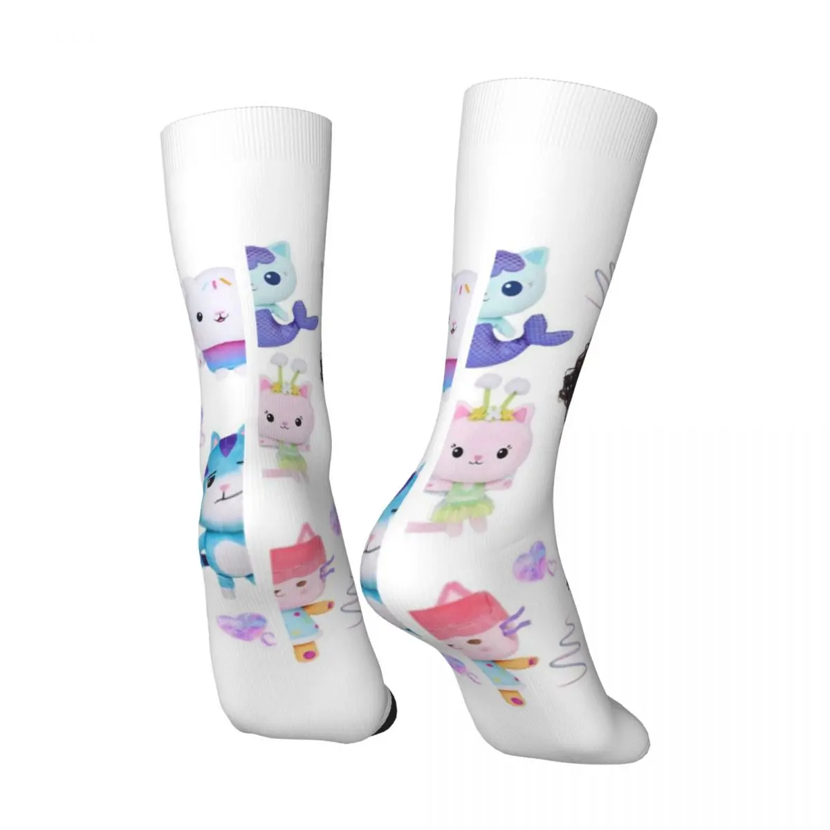 Happy Funny Men's Compression Socks Gabby's Dollhouse Retro Harajuku Gabby's Dollhouse Hip Hop Novelty Pattern Crew Crazy Sock