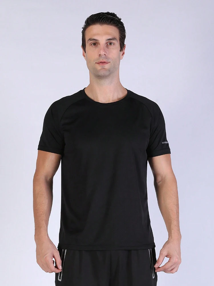 5-teiliges, lässiges, atmungsaktives, lockeres T-Shirt für Herren, kurzärmliges Oberteil mit Rundhalsausschnitt für Outdoor-Fitnessstudio, schnell trocknende Sportbekleidung – Detail 5