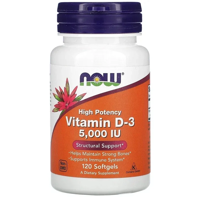 1 Bottle 120 Capsules Vitamin D3 Soft Capsule Activity D3 5000IU Adult VD Calcium Absorption Enhances Bones