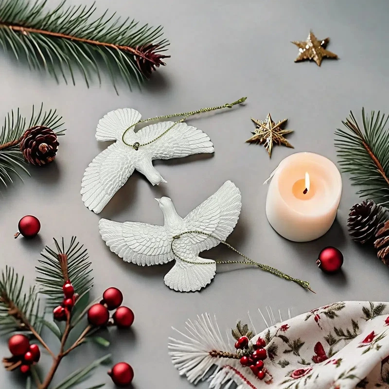 Style Friendship Doves Home Alone Resin Christmas Ornament Doves Christmas Tree Ornaments Best Gift for Someone Special