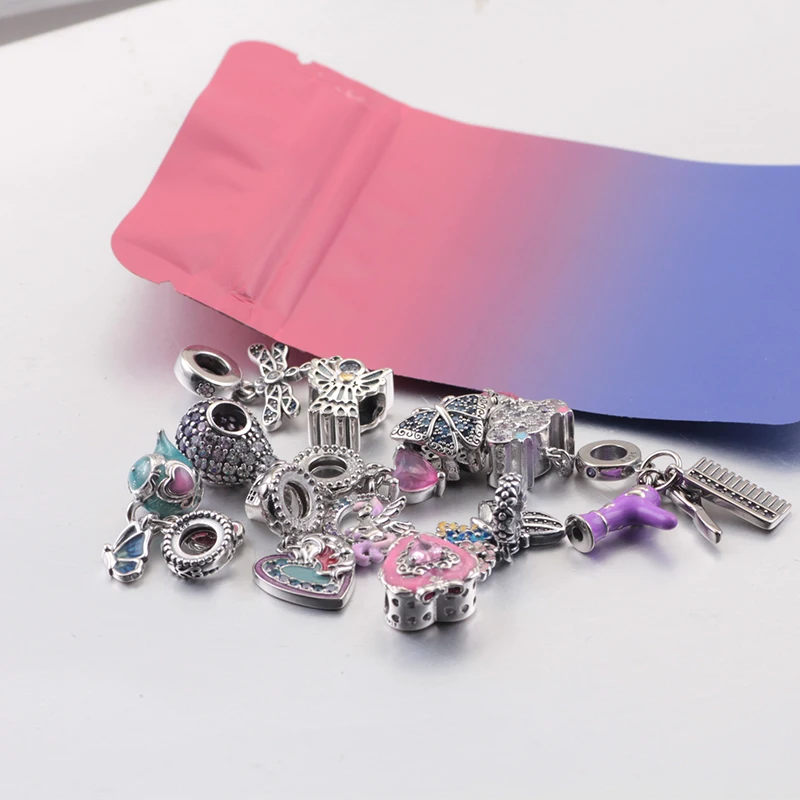 925 فضة مخفي الساخن بيع قلادة بها خرزات حقيبة أعمى تم إرسالها عشوائيا مع 20 سحر مناسبة للنساء سوار ذاتي الصنع هدية #5