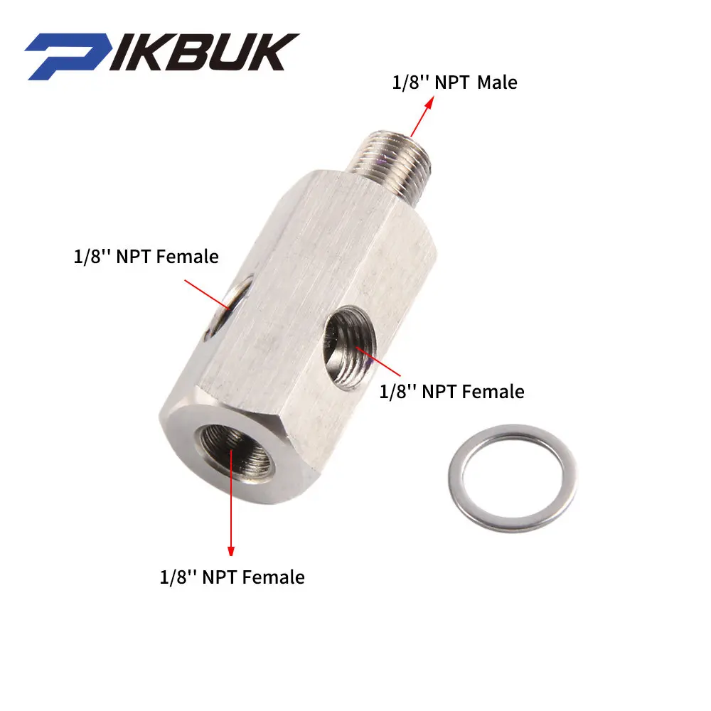 1/8 NPT Oil Feed Pressure Sensor Male Fitting Adapter Turbo Supply Line Gauge