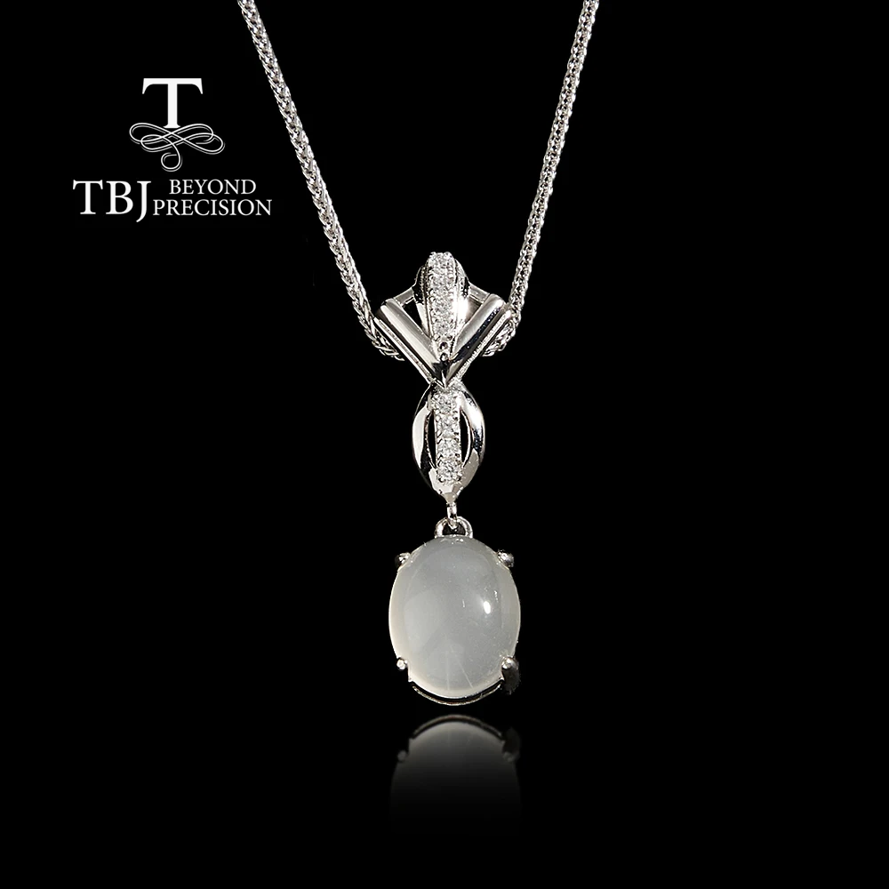

New 925 sterling silver women's Pendant necklace natural Moonstone oval 8*10mm fine jewelry for mom's Festive and birthday gifts